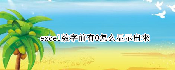 excel数字前有0怎么显示出来 excel数字前的0怎么显示