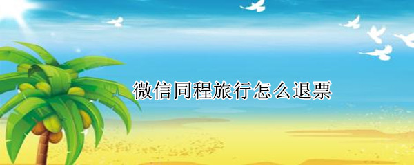 微信同程旅行怎么退票（微信同程旅行怎么退票啊）