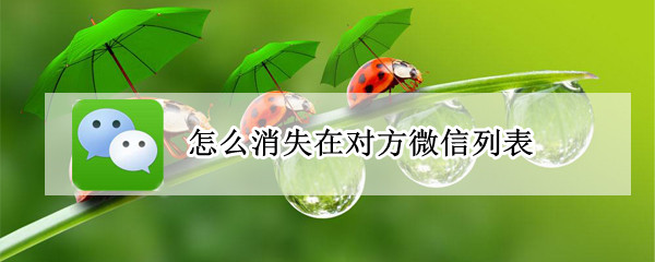 怎么消失在对方微信列表（怎样消失在对方微信列表）