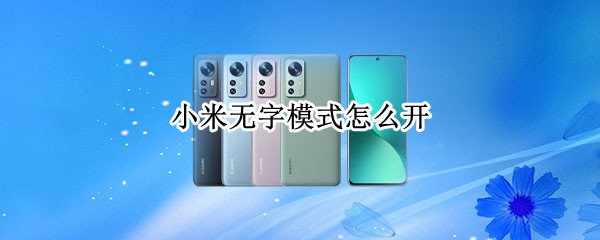 小米无字模式怎么开（小米无字模式怎么开k40）