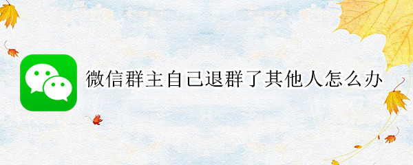 微信群主自己退群了其他人怎么办 微信自己是群主不小心退群了,怎么办