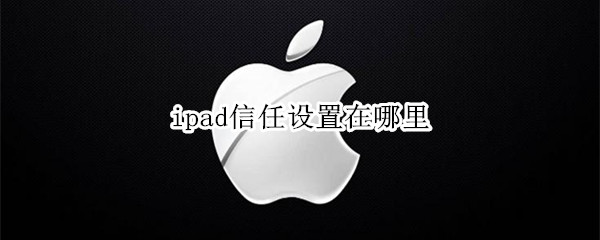ipad信任设置在哪里（ipad 信任设置在哪）