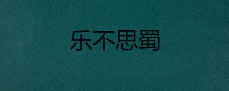 乐不思蜀的故事 乐不思蜀故事梗概