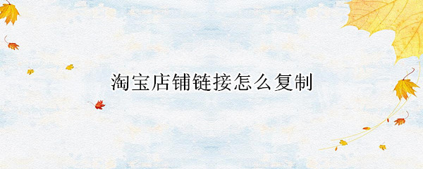 淘宝店铺链接怎么复制（淘宝店铺链接怎么复制粘贴）