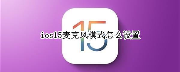 ios15麦克风模式怎么设置（ios15如何设置麦克风模式）