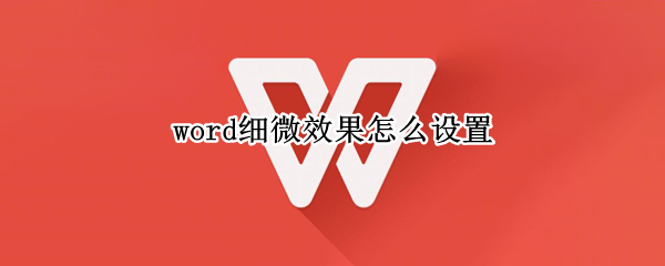 word细微效果怎么设置（word2010细微效果）