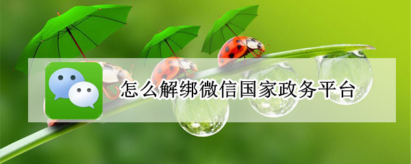 怎么解绑微信国家政务平台 怎么解绑微信国家政务平台的银行卡