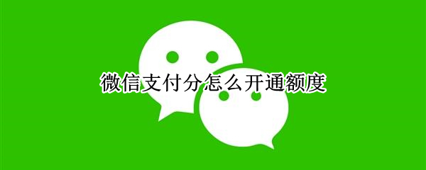 微信支付分怎么开通额度