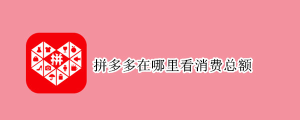 拼多多在哪里看消费总额 拼多多在哪里看消费总额明细