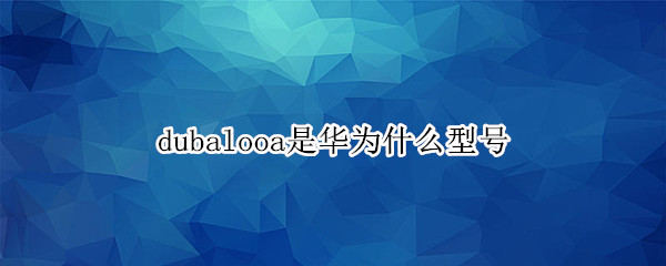 dubalooa是华为什么型号（dubalooa华为什么型号手机）