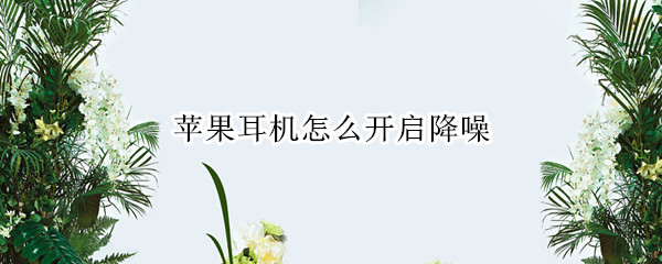 苹果耳机怎么开启降噪 苹果耳机怎么开启降噪功能