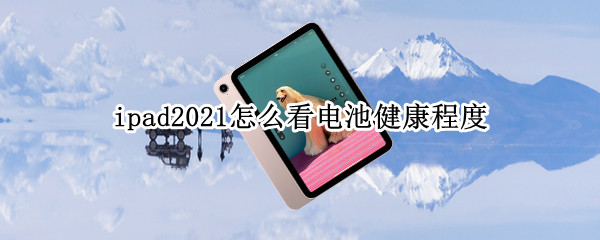 ipad2021怎么看电池健康程度 ipad2020怎么看电池健康程度
