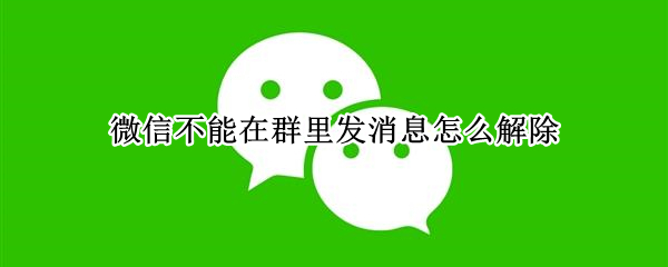 微信不能在群里发消息怎么解除（微信不能在群里发消息怎么解除禁言）