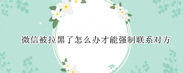 微信被拉黑了怎么办才能强制联系对方