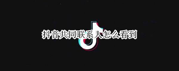 抖音共同联系人怎么看到（抖音可以看到共同联系人）