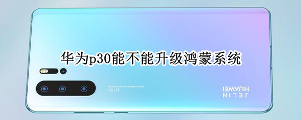 华为p30能不能升级鸿蒙系统 华为p30 可以升级鸿蒙系统吗