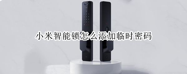 小米智能锁怎么添加临时密码 小米智能锁临时密码创建需要联网吗