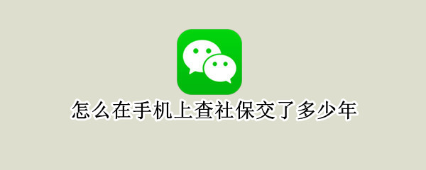 怎么在手机上查社保交了多少年（如何用手机查社保交了多少年）