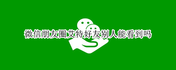 微信朋友圈艾特好友别人能看到吗（发微信朋友圈艾特别人好友能看到吗）