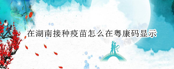 在湖南接种疫苗怎么在粤康码显示（在外地打的疫苗粤康码会显示吗）