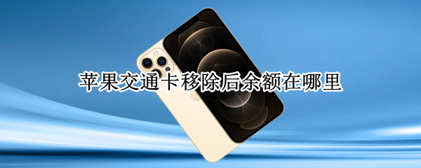 苹果交通卡移除后余额在哪里 applepay交通卡移除后余额