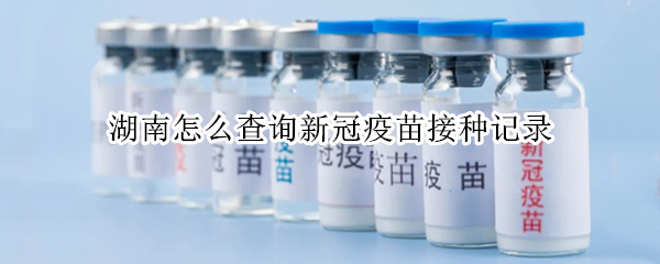 湖南怎么查询新冠疫苗接种记录 湖南如何查询新冠疫苗接种记录