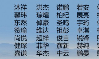 好听的男孩名字大全集（4000个好听的男孩名字）