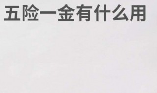 五险一金各有什么用 五险一金各有什么用处