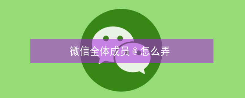 微信全体成员@怎么弄（微信全体成员@怎么弄视频）