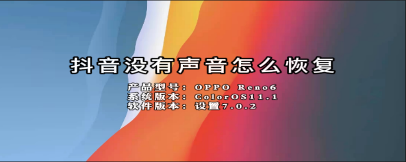 抖音没有声音怎么恢复（抖音没有声音怎么恢复正常小米）