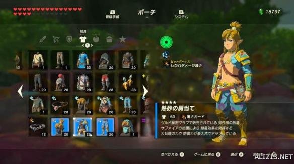 塞尔达传说荒野之息全套装属性图鉴 荒野之息套装怎么获得？