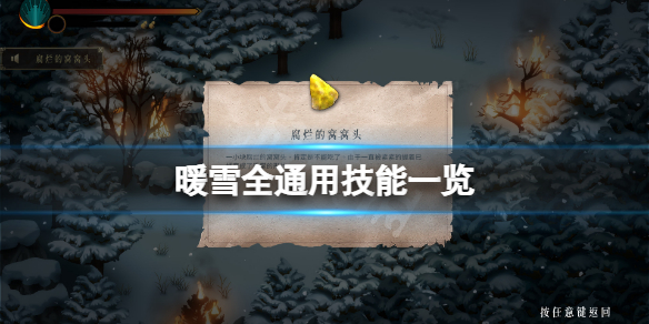 暖雪通用技能有哪些 暖雪通用技能有哪些 暖雪全通用技能一览