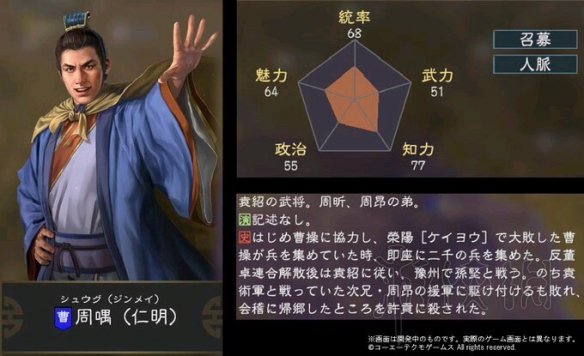 三国志14武将数据大全 三国志14武将数据一览表