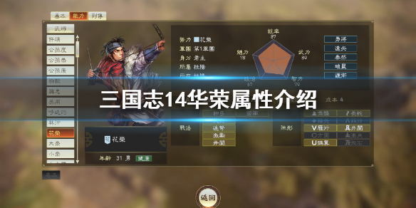 三国志14华荣属性介绍 三国志14 花荣