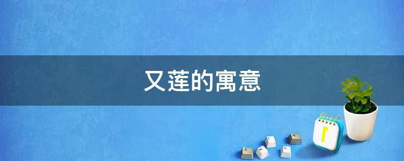 又莲的寓意（莲代表的是什么）