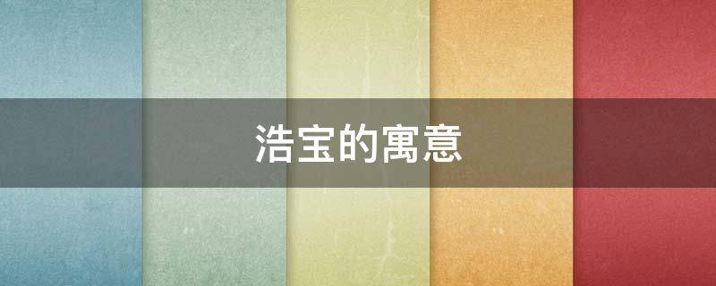 浩宝的寓意（浩的名字寓意是什么）