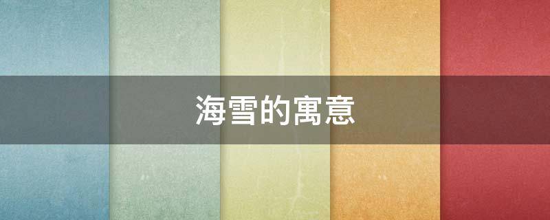 海雪的寓意 雪代表的寓意