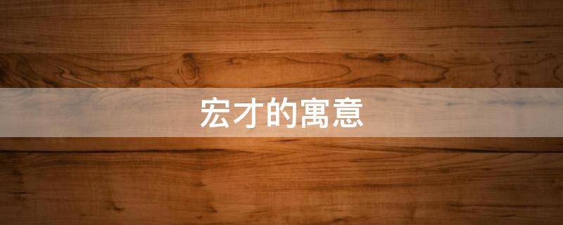 宏才的寓意 宏的寓意和象征