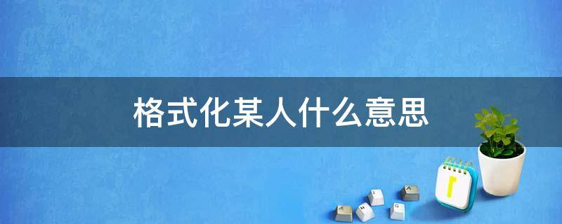 格式化某人什么意思（格式化某某人是什么意思）