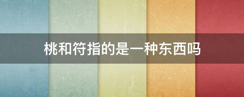 桃和符指的是一种东西吗 桃和符是一种东西?
