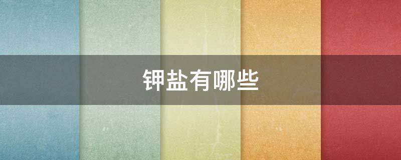 钾盐有哪些（食用钾盐哪里有卖）