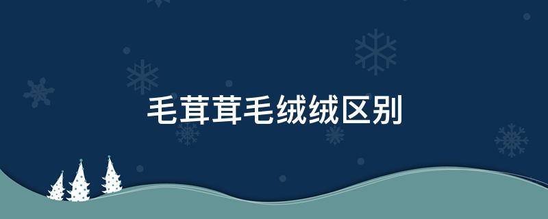 毛茸茸毛绒绒区别（毛茸茸毛绒绒区别拼音）