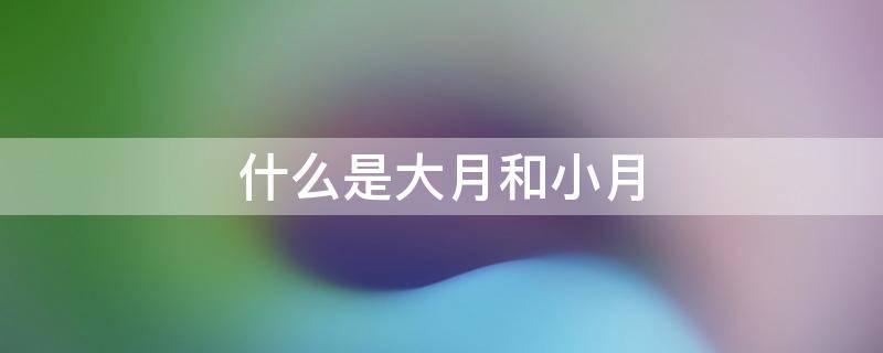 什么是大月和小月（什么是大月和小月各多少天）