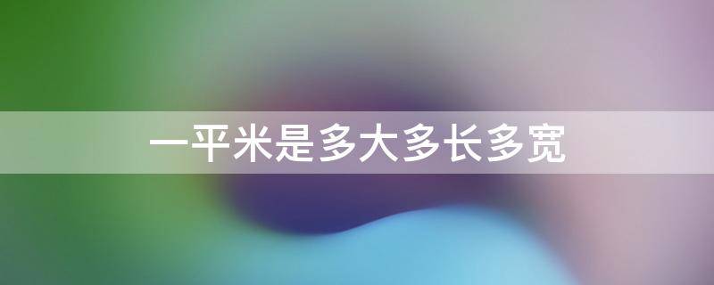 一平米是多大多长多宽 一平方米是多大