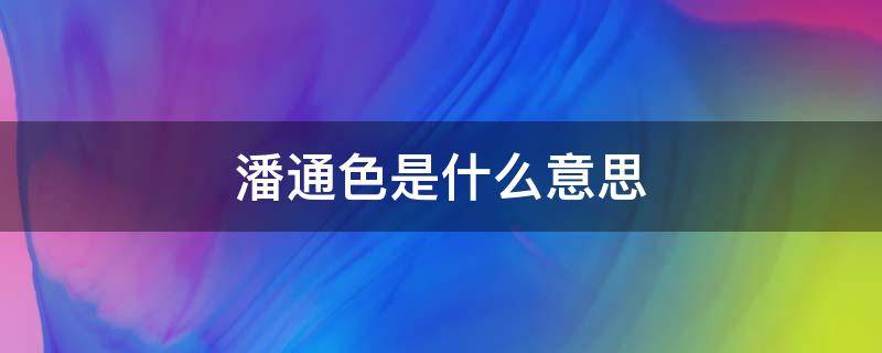 潘通色是什么意思