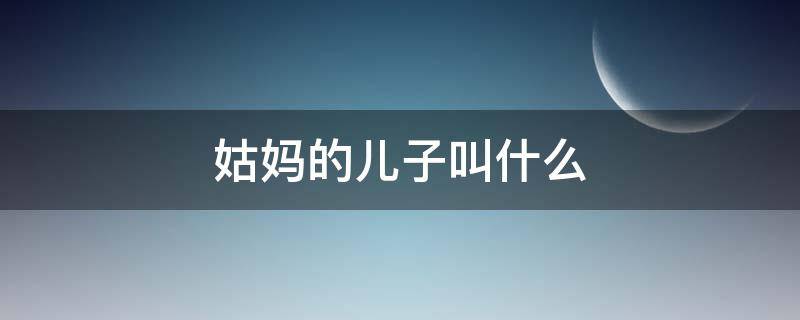 姑妈的儿子叫什么 我的儿子叫我姑妈的儿子叫什么