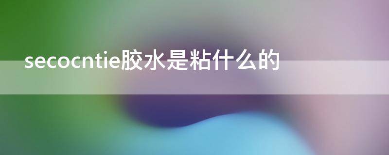 secocntie胶水是粘什么的（secocntie胶水怎么用）
