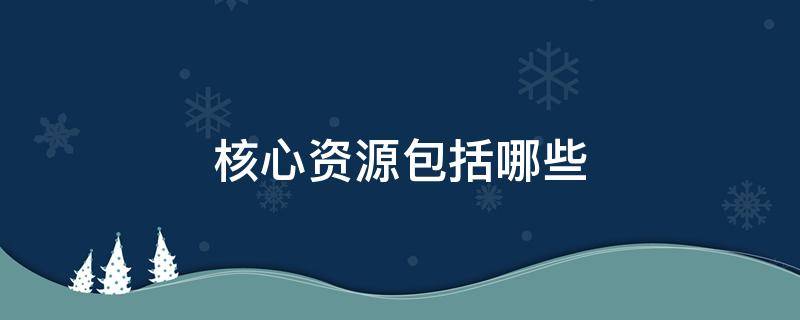 核心资源包括哪些 核心资源包括哪些方面内容