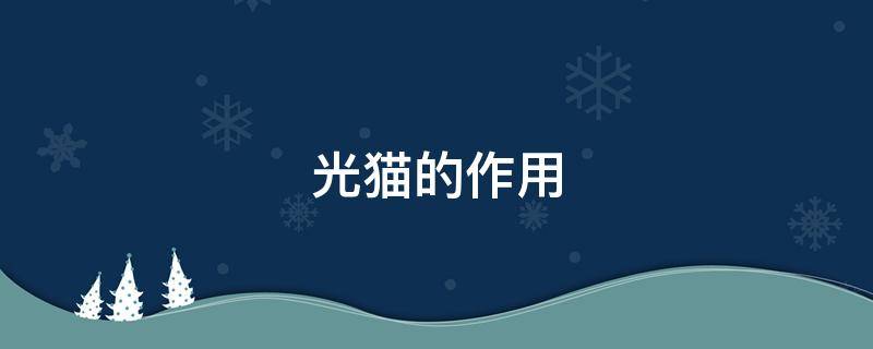 光猫的作用（光猫的作用与功能）