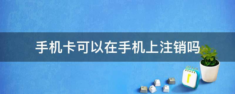 手机卡可以在手机上注销吗 办手机卡可以在手机上办吗
